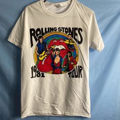 High Quality Shirt Handmade! Brand New! Support Small Businesses Fast Communication And On Time Shipping!! Check Out My Profile For More Unique And Vintage Items To Bundle. Thanks For Stopping By! Rolling Stones Shirt, Rock Tshirt, Mens Graphic T, Dri Fit Shirt, Tee Outfit, How To Make Shorts, Tour Shirt, Grateful Dead, Tour T Shirts