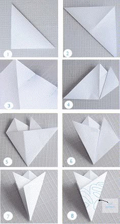 step by step instructions to make an origami bird with paper and scissors for decoration