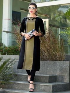 Plane Kurti Design, Black Mehndi, New Kurti Designs 2020 Latest, Black Kurti, Designer Kurtis Online, Rayon Kurti, New Kurti Designs, New Kurti