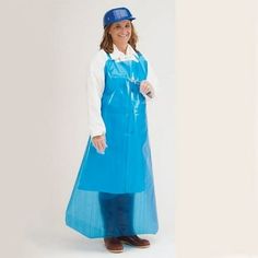 Vinyl Aprons, Blue, 35'' x 45'', 4 MIL with Tie - Vinyl Replacement Aprons, 100 count. Outperforms comparable PVC and vinyl products 3:1. Heat sealed grommets with lace ties. 4-mil. VR is comparable to 6-mil. PVC. VR material is softer, flexible and lighter weight. Plastic Aprons, Pvc Apron, Medical Fashion, Disposable Aprons, Tool Apron, Artist Apron, Plastic Clothes, Safety Gloves, Work Aprons