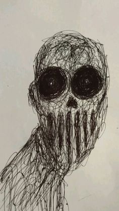 an image of a drawing of a creepy face