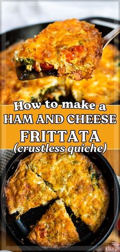 how to make a ham and cheese frittata crustless quiche