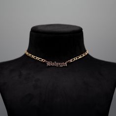 Rose Gold Gothic Font BabyGirl Choker 5mm Solid Stainless Steel Rose Gold Plated Figaro Chain Stainless Steel Pendant 4 Inch Stainless Steel Adjuster Chain Hand Made in the UK Sizing: Small 11 - 15 Inches (28 - 38cm) Medium 13 - 17 Inches (33 - 43cm) Large 15 - 19 Inches (38 - 48.5cm) English Gothic, Gothic Choker Necklace, Neutral Jewelry, Gothic Choker, Gothic Font, Gothic Chokers, Gothic Fonts, Necklace Rose Gold, Ring Der O