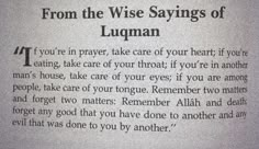 the poem from the wise sayings of luman