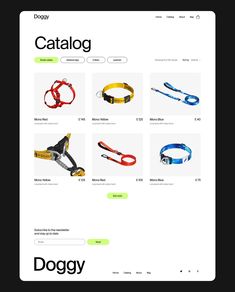 Doggy e-commerce with a fresh editorial style E Commerce Ux Design, Merchandise Website Design, Ecomm Website Design, Products Website Design, E Commerce Web Design, Ecommerce Design Inspiration, Ecommerce Ui Design, E Commerce Design