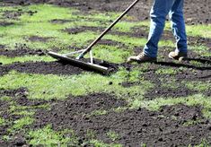 a person is digging in the dirt with a shovel