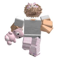 an animated image of a man with many items in his hand, including a stuffed animal