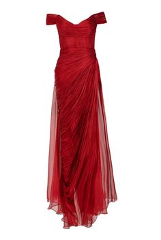 Moonie Red Gown Runway, Red Fantasy Dress, Debutante Dresses, Dress Png, Salsa Dress, Red Gown, Silk Tulle, Corset Bodice, Draped Skirt