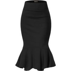 Features: High Waist, Slim Fit, Fishtail Details, Mid-Length, Good Elasticity.Perfect For Women And Girls, This Pencil Skirt Features A Mermaid Hem That Hugs Your Curves, And A Ruffled Midi Skirt That's Fitted For A Slim Fit For An Elegant, Feminine Look. Design: The Fishtail-Like Ruffled Hem Will Visually Extend The Length Of Your Legs, And The Stretch Fabric Gives You More Space When Walking Or Squatting. Elegant And Casual Style: This Fishtail Skirt Is Perfect For Matching With Coats, Jackets Fishtail Skirt Outfit, Elegant Midi Skirt, School Skirt, Fishtail Skirt, Office Outfits Women, Ponte Fabric, Elegant Feminine, Fashion Portfolio, Sister Wife