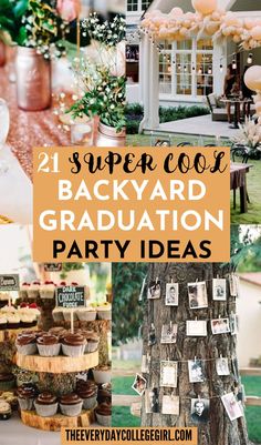 Backyard Graduation Party Ideas Graduation Party Garden Theme, Grad Party Keepsake Ideas, Grad Party Ideas Boys, Graduation Senior Table Ideas, Table Centerpiece For Graduation Party, Party Decor With Cricut, Graduation Party Ideas Grad School, Photo Board Graduation Party, Graduation Party At Home Ideas