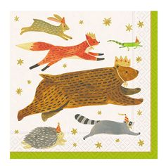 Enchanted forest friends wild one birthday party paper napkins Forest Animals Theme, Woodland Forest Animals, Forest Animal Baby Shower, Woodland Animal Birthday, Animal Theme Birthday, Enchanted Woodland, Woodland Animals Theme, Animals Party, Forest Party