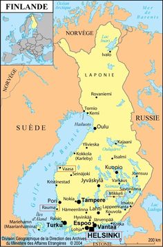 a map of finland with the capital and major cities