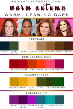 Warm Skin Tone Colors, Warm Autumn Palette, Warm Fall Outfits