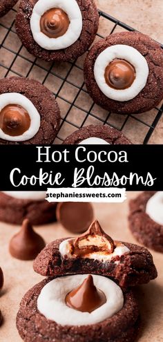 chocolate cookies with marshmallows in the middle