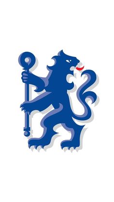 a blue lion holding a wrench in its mouth