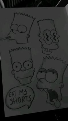 the simpsons stickers are drawn on a piece of paper