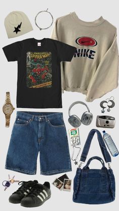 Outfit Vibes Aesthetic, School Outfit Inspo Casual, Aesthetics Outfits, Jorts Outfit, Fits Clothes