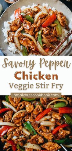 this savory pepper chicken veggie stir fry is an easy weeknight meal