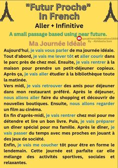 a yellow poster with the words future proche in french