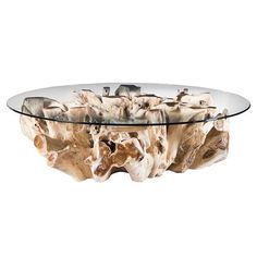 Natasha Coastal Beach Clear Glass Top Brown Teak Root Coffee Table Teak Root Coffee Table, Root Coffee Table, Root Table, Tree Root, Classic Home, Tree Roots, Wood Coffee Table, Coastal Beaches, Kathy Kuo Home