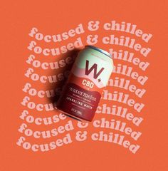 a can of w canned and chilled beverage on an orange background