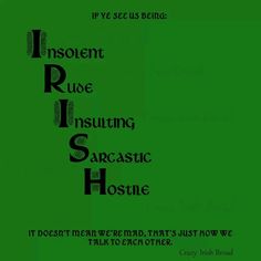 some type of text that is green with black letters on it and the words insolent rude, instructing sarcastic hosing