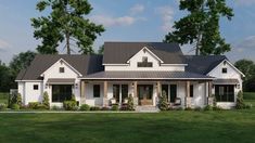 this is an artist's rendering of the farmhouse style house plans for small homes