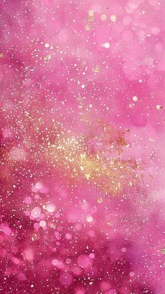 pink and gold background with lots of bubbles