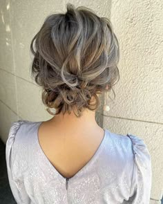 Hair Styles For Weddings Short Hair, Loose Updo For Short Hair, Up Do On Short Hair, Shorter Hair Updos For Wedding, Semi Formal Updos For Short Hair, Hair Dews For Short Hair, Wedding Hair Styles For Short Hair Bob, Wedding Guest Hairstyles For Short Hair Updo, Mob Short Hairstyles Mothers