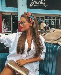 Hair Scarf Styles, Trendy Swimwear, Mode Inspiration, White Blouse, Headband Hairstyles, Scarf Hairstyles, Blouse Styles, Outfits Casuales, Latest Fashion For Women