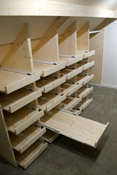 the shelves are made out of plywood boards