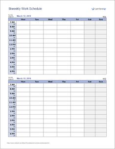 the work schedule is shown in this printable form, with time and hours to go