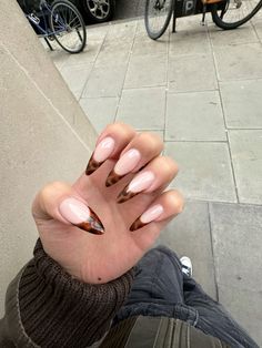 #acrylic #almondnails #tortoiseshell Nails Turtle Shell, Pointy Almond, Nails Turtle, Turtle Shell Nails, Tortishell Nails Design, Turtle Nails, Pointy Nails, Gel Nails Diy, French Nail Designs