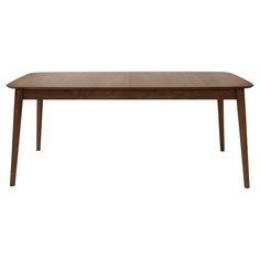 the table is made from wood and has a rectangular shape with two leaves on each side