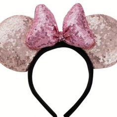 Pink And Rose Gold Cosplay Hair Accessories, Performance Gift, Disney Minnie Mouse Ears, Bow Hairband, Minnie Mouse Ears Headband, Pink Minnie, Minnie Mouse Girl, Cosplay Hair, Mouse Ears Headband