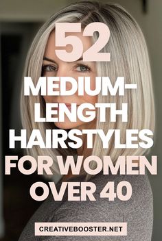 Click for More ➡️ | Save for Later ❤️  Need a new medium-length hairstyle? Check out 52 of the trendiest and most flattering cuts for women over 40. From soft layers to bold balayage and chic lobs, you’ll find plenty of inspiration to add volume, texture, or a fresh look to your style!  #MediumLengthHair #WomenOver40 #Hairstyles2024 #Haircuts #Over40Fashion #LayeredCuts #BobHair #Balayage #HairTrends2024 Hair For Women Over 40 Medium, Cameron Diaz Haircut, Haïr Cut Medium Length Hair, Medium To Short Length Hair With Layers, Mid Neck Length Hair With Layers, Best Hairstyles For Oblong Face Shape, Hair For 40s Women, Simple Haircuts For Medium Hair, Mid Length Bobs For Fine Hair