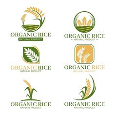 six logos for organic rice products