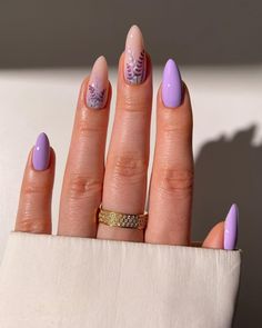 Long Square Nails, Summer Gel Nails, Lilac Nails, Purple Nail Designs, Lavender Nails, Purple Nail, White Nail, Coron