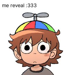 an image of a boy with a hat on his head and the caption reads, me reveal 33 3