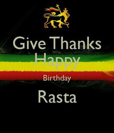 happy rasta greeting card with the words give thanks