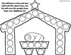 a christmas nativity coloring page with a baby jesus in the mangerce and stars