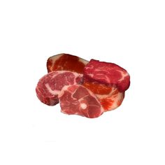 raw meat on white background with clipping for text