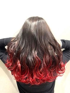 Coloured Tips Hair, Colored Ends Of Hair, Glowup Ideas, Hair Claims, Hair Color Idea, Dip Dye Hair, Wine Hair