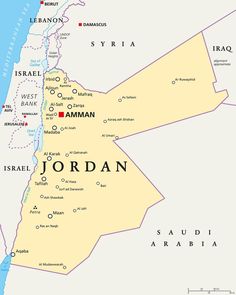 the map of jordan with its major cities and roads royalty - art illustrationiele