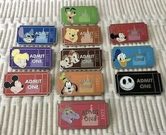 mickey mouse and friends disney world pin set, all in different colors with each character