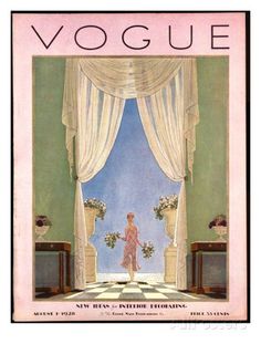 a magazine cover with a woman standing in front of a window