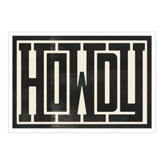 a black and white sticker with the word hodj in it's center