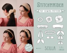 the instructions for how to make a headband with an origami style bow