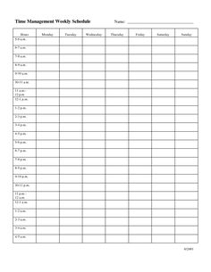 the time management worksheet is shown in black and white, with numbers on it