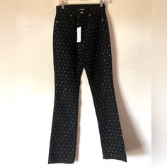 These Jeans Will Make You The Star Of The Show! The Black Color Studded With Rhinestones, Flared Leg, Curvy Hips, High-Rise, Button Fly Closure, Pockets, And Belt Loops. Length:43 1/2” Inseam:32” Rise:12” Waist Across:14” Leg Across Flare:8”7” Thirteen 2003, Wide Legged Jeans, Curvy Hips, Cropped Wide Leg Jeans, Flare Denim Jeans, Vintage Flare, High Waisted Flares, Flare Leg Jeans, Cropped Flares